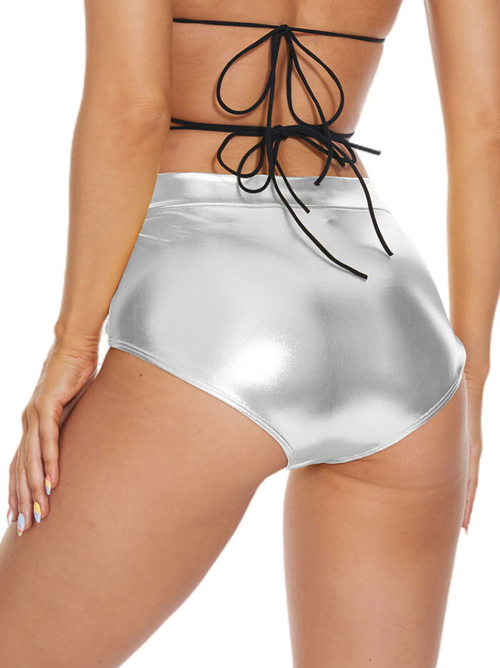 silver booty shorts