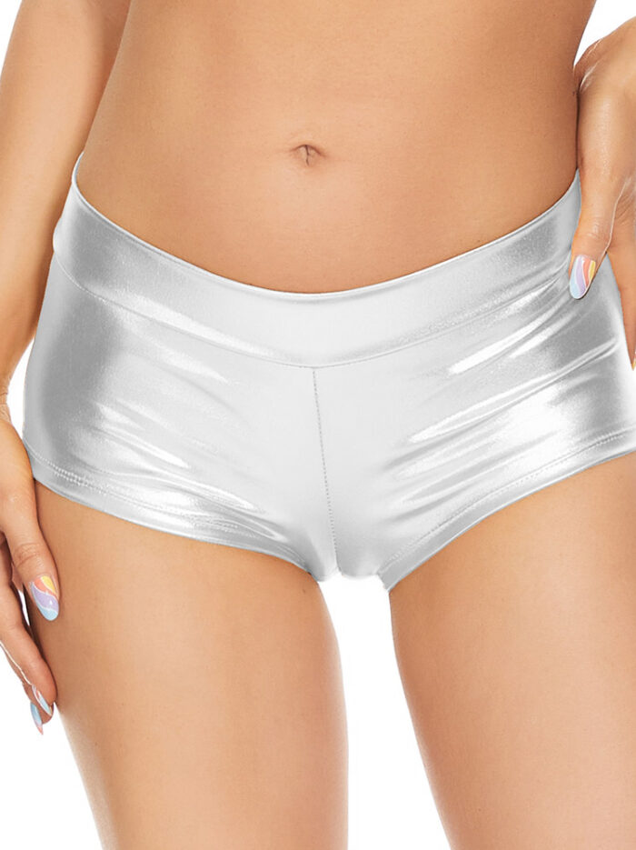silver metallic shorts