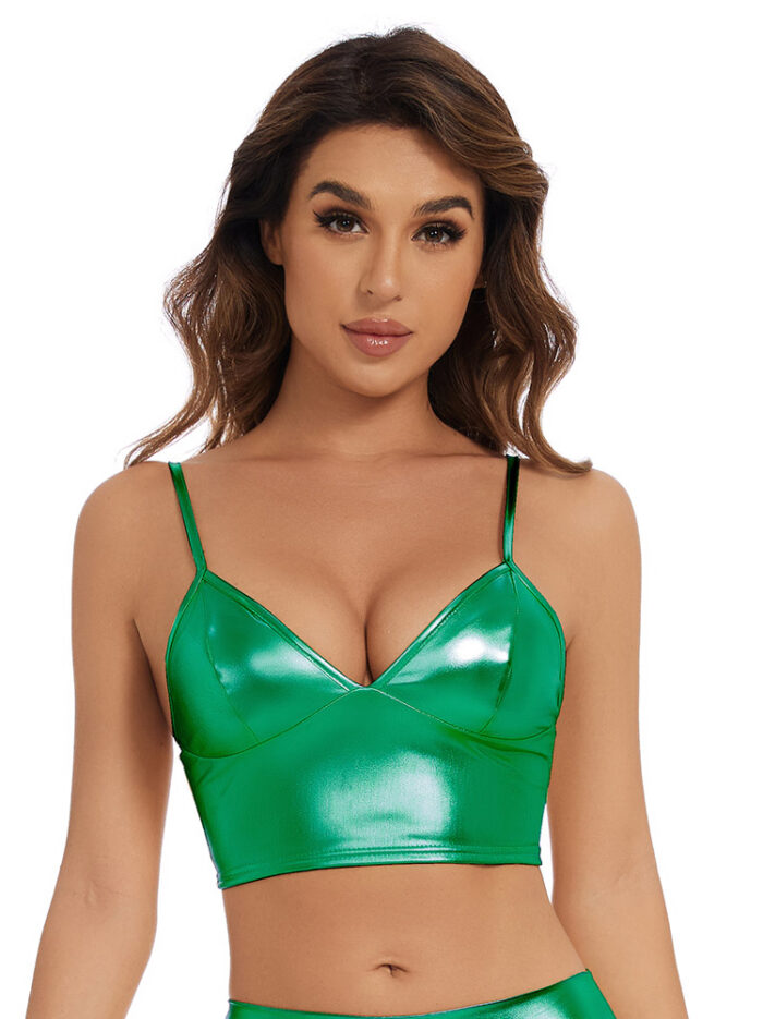 metallic bra