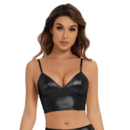 shiny metallic crop top