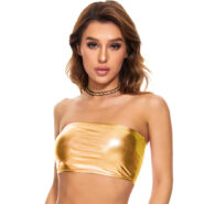 shiny metallic crop top
