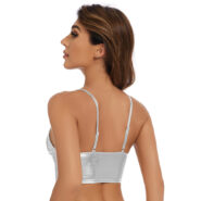 silver metallic crop top